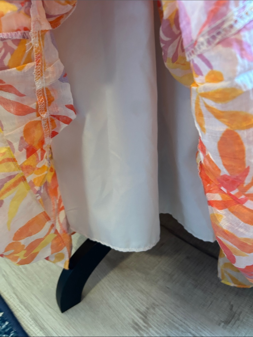 MSK Strappy Tie-Waist Midi Dress in Orange, Pink and Yellow - Picture 8 of 10